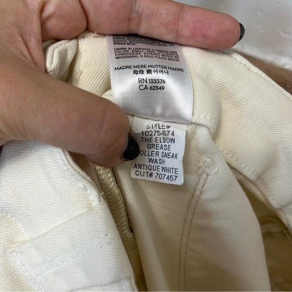 MOTHER Denim The Elbow Grease Roller Sneak Antique White Wide Leg Jean Size 29 - Picture 8 of 8